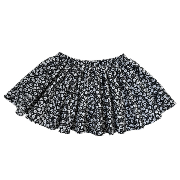 SIZE 7 PENNY l Twirl Skirt I BLACK SKELETONS