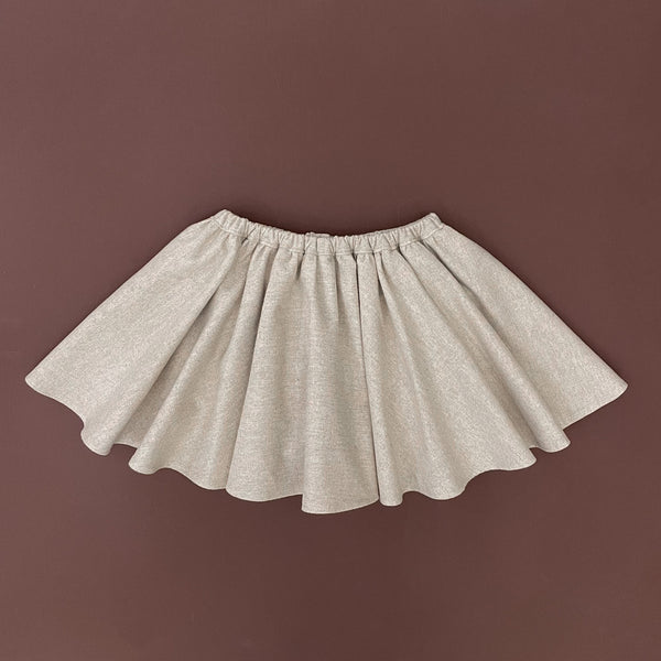 PENNY l Twirl Skirt | OATMEAL BRUSHED COTTON