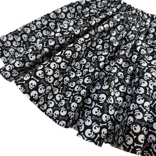 SIZE 7 PENNY l Twirl Skirt I BLACK SKELETONS