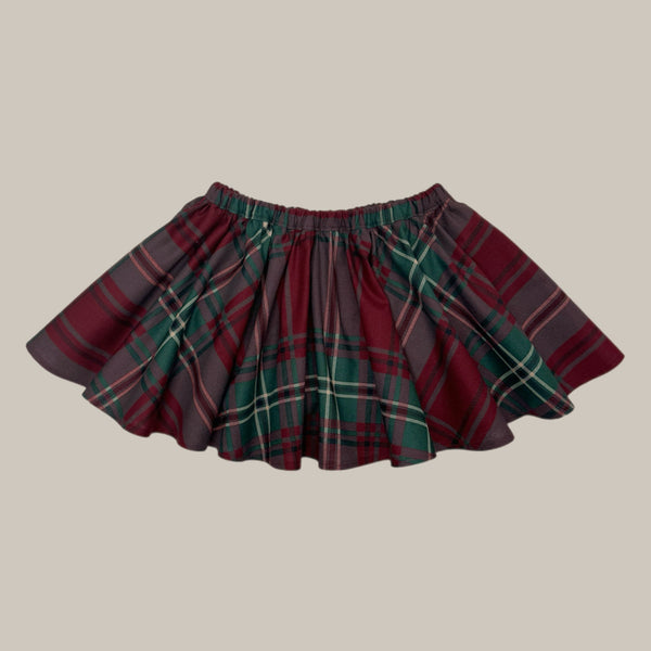 PENNY l Twirl Skirt I MAROON PLAID