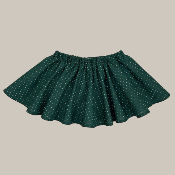 PENNY l Twirl Skirt I EVERGREEN DOT