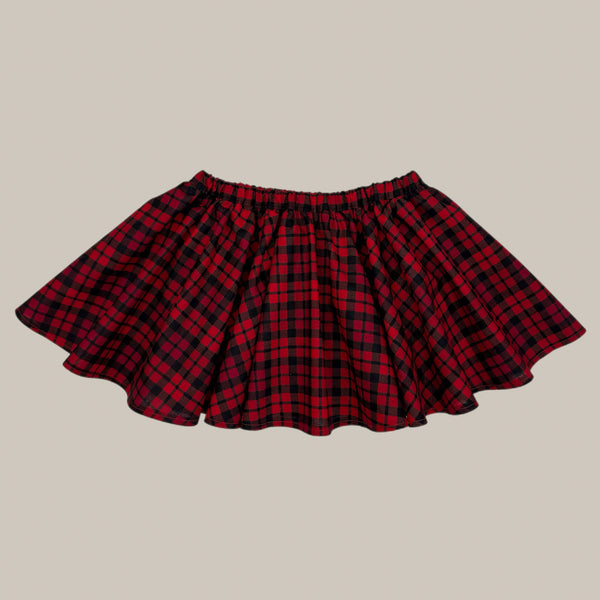 PENNY l Twirl Skirt I RED AND BLACK PLAID